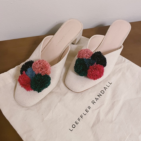 Loeffler Randall | Pom-Pom Canvas Mules | Size 6.5 - Picture 2 of 6